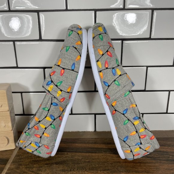 TOMS Classic Women's Size 5 Shoes Gray Glow In The Dark Tree Lights Slip On Flat - Picture 6 of 12